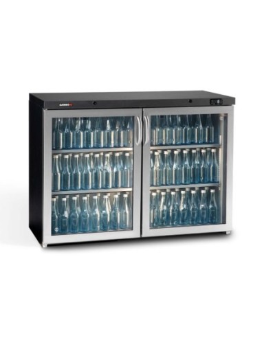 Arrière-bar 2 portes battantes vitrées 289L - H 900mm | Gamko - MG3/275GCS - 1