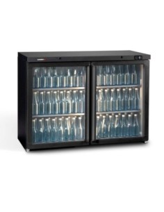 Arrière-bar 2 portes battantes vitrées 289L - H 900mm | Gamko - MG3/275G - 1