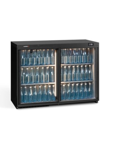 Arrière-bar 2 portes coulissantes vitrées 289L - H 900mm | Gamko - MG3/275SD - 1