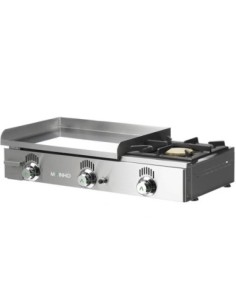 Plancha à gaz lisse en chrome dur avec rechaud Novo-Crom | Mainho - 1