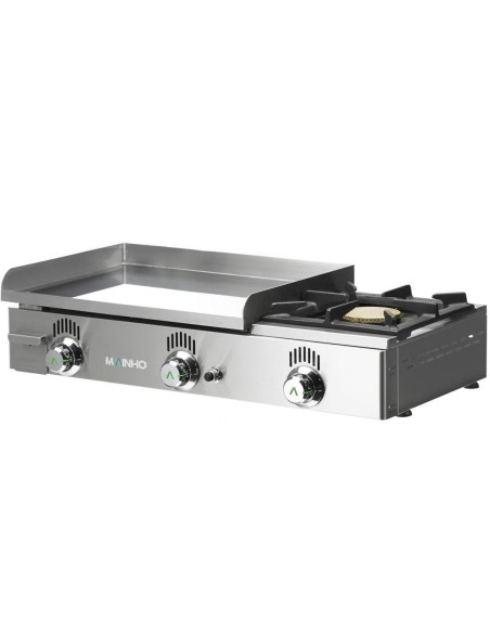 Plancha à gaz lisse en chrome dur avec rechaud Novo-Crom | Mainho - 1