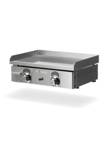 Plancha à gaz Novo-Crom rainurée en chrome dur - L600 | Mainho