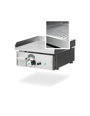 Plancha électrique NOVO-SNACK rainurée en ACIER rectifié - L400 | Mainho