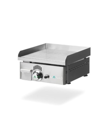 Plancha à gaz NOVO-SNACK rainurée en ACIER rectifié - L400 mm | Mainho