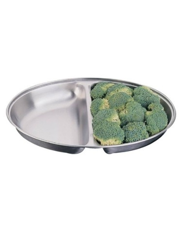 Plat à légumes ovale Olympia deux compartiments 210x300mm - 1