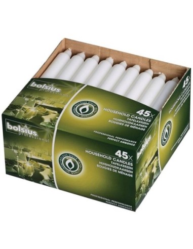 Bougies bistro Bolsius 177mm blanches - 1