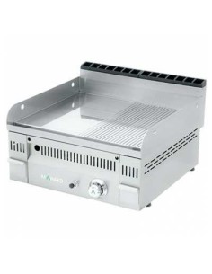 Plancha Fry-Top à gaz mi-rainurée chrome dur Euro Crom | Mainho - 1