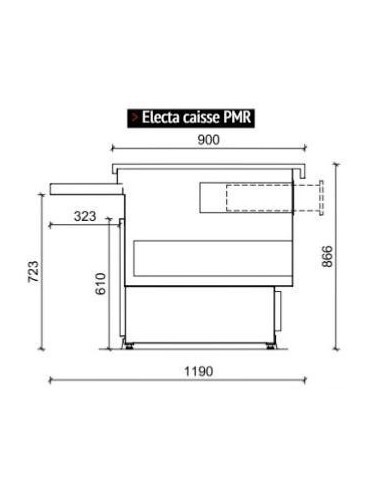 Caisse PMR avec joues avec tiroir 705 mm - Electa - 1
