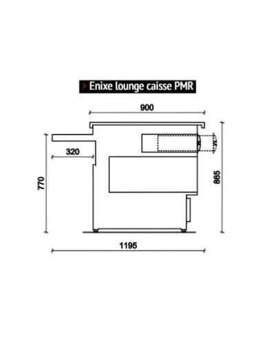 Caisse PMR avec joues avec tiroir 705 mm - Enixe - 1