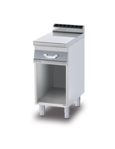 Meuble ouvert neutre avec plan de travail - tiroir + bac plastique GN1/1 - Série - 1