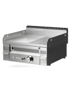 Plancha Fry-Top à gaz mi-rainurée en acier Euro Snack - Mainho
