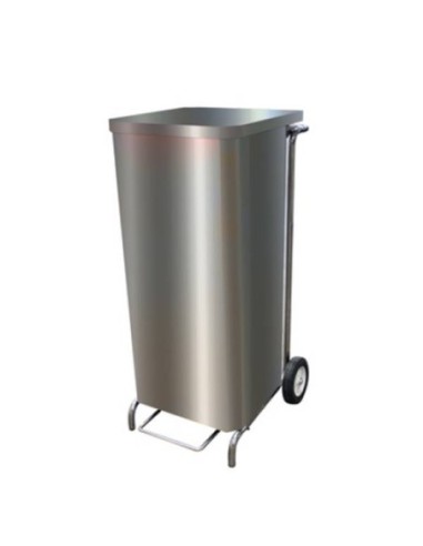 Porte sacs mobile inox caréné à ouverture frontale 130 litres - 1