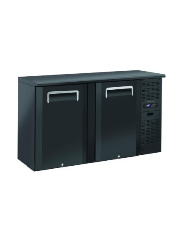 Arrière-bar noir 315 litres - 2 portes - 1