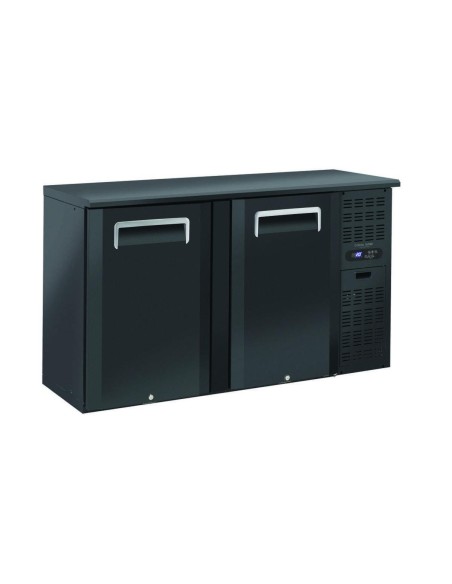 Arrière-bar noir 315 litres - 2 portes - 1