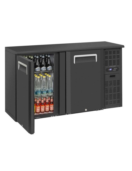 Arrière-bar noir 315 litres - 2 portes - 2