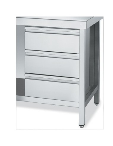 Module 3 tiroirs pour tables inox P 700 gamme Premium - 1