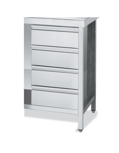 Module 4 tiroirs pour tables inox P 700 gamme Premium - 1