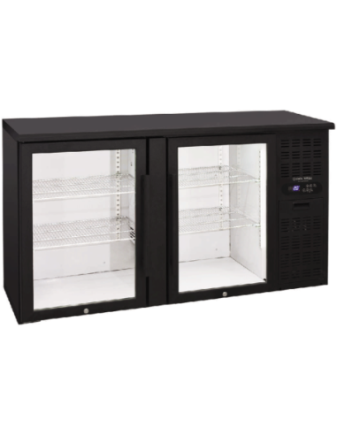 Arrière-bar vitré noir 315 litres - 2 portes - 1