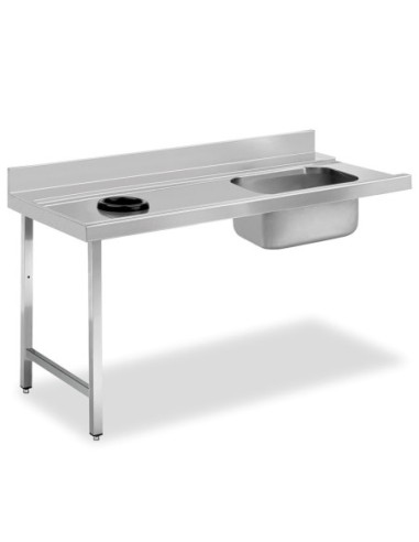 Table de prélavage avec plonge et orifice vide-déchets P 750 - 1