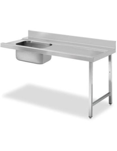 Tables de prélavage pour lave-vaisselle sans étagère - Bac à gauche - 1