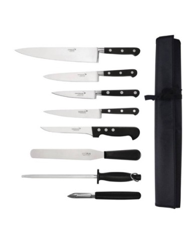 Ensemble 8 couteaux avec étui Deglon Sabatier - 1