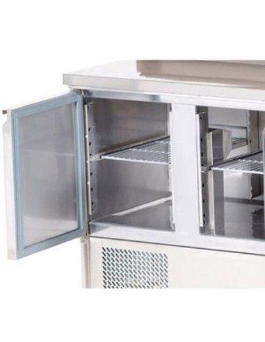 Saladette réfrigérée à capot télescopique - 2 portes GN 1/1 - 3