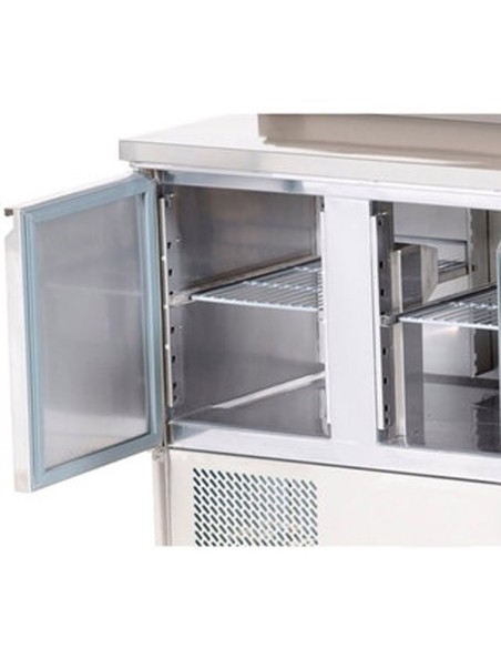 Saladette réfrigérée à capot télescopique - 2 portes GN 1/1 - 3