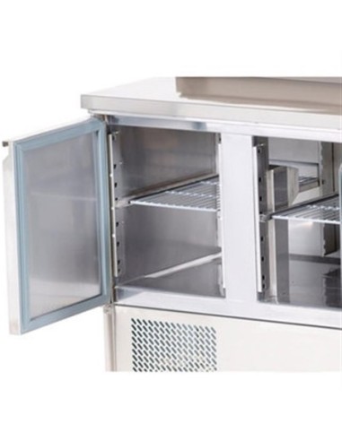 Saladette réfrigérée 2 portes GN 1/1 dessus inox - 2