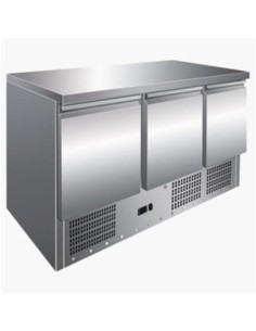 Saladette réfrigérée 3 portes GN 1/1 dessus inox - 1