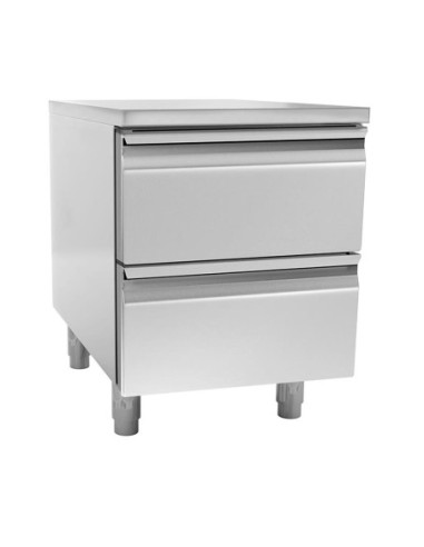 Meuble inox central 2 tiroirs profondeur 660 mm - 1