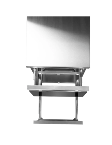 Meuble inox central 2 tiroirs façade noire profondeur 660 mm - 2