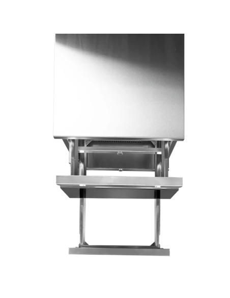 Meuble inox central 2 tiroirs façade noire profondeur 660 mm - 2