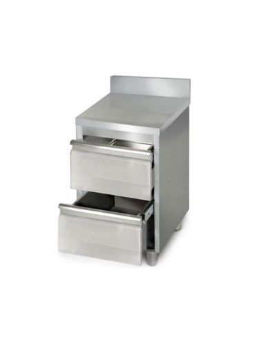 Meuble inox adossé 2 tiroirs profondeur 700 mm - 1