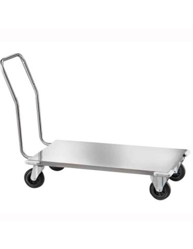 Chariot de service plateforme inox sur roulettes - 1