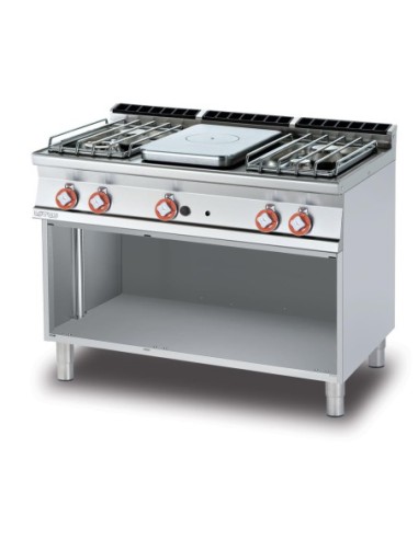 Plan de cuisson gaz sur meuble 4 feux et 1/2 plaque coup de feu - Série 700 - 1