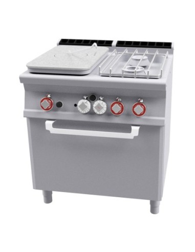 Fourneau gaz 2 feux + plaque coup de feu four électrique ventilé GN1/1 - 1