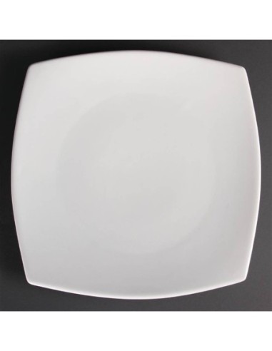 Assiettes carrées bords arrondis blanches Olympia 305mm - lot de 6 - 1