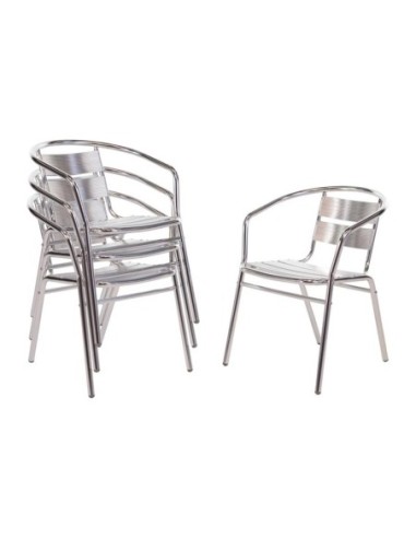 Fauteuils empilables en aluminium Bolero - 1