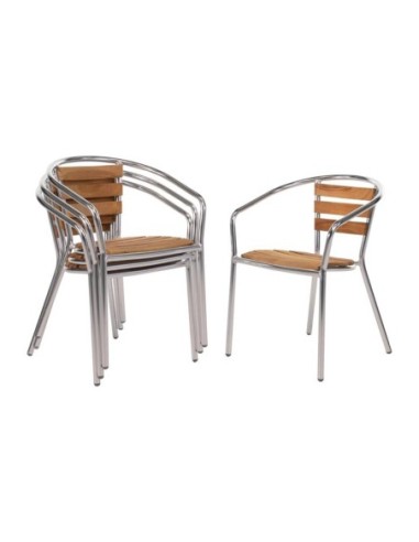 Fauteuils en frêne et aluminium Bolero 730mm - 1