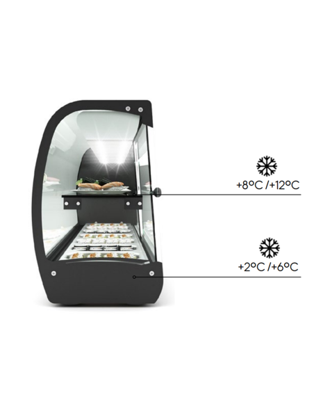 Vitrine froide à Sushi série Slim SAYL - 7 Bacs GN 1/6 - 2