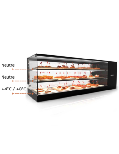 Vitrine froide SAYL Logic triple avec bacs GN - 3
