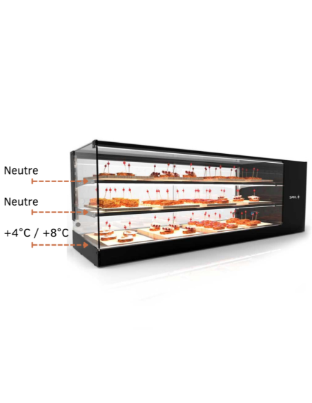 Vitrine froide SAYL Logic triple avec bacs GN - 3