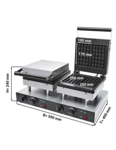 Gaufrier double pour gaufres Bruxelloises - 2
