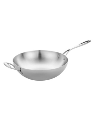 Wok triple épaisseur à fond plat Vogue - 1