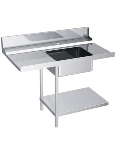 Table d'entrée gauche avec bac pour lave-vaisselle à capot - 1