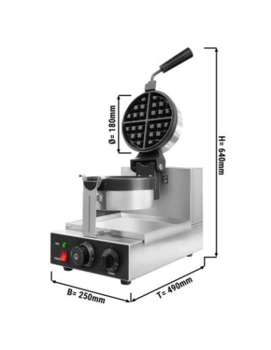 Gaufrier électrique simple rotatif 180° électrique en fonte - 2