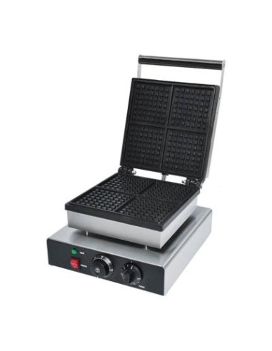 Gaufrier électrique simple en fonte ouverture 90° - 4 gaufres - 1