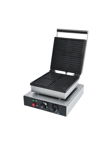 Gaufrier électrique simple en fonte ouverture 90° - 4 gaufres - 1