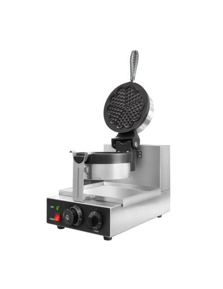 Gaufrier électrique simple en fonte ouverture 90° - plaque en forme de c?ur - 1