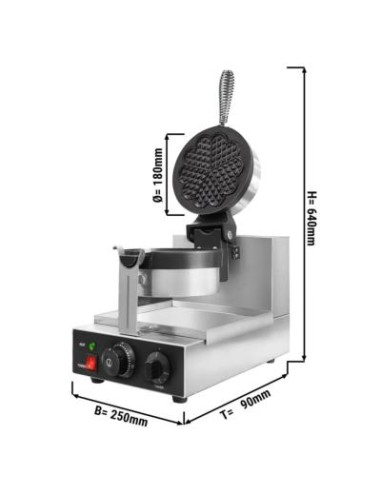 Gaufrier électrique simple en fonte ouverture 90° - plaque en forme de c?ur - 2